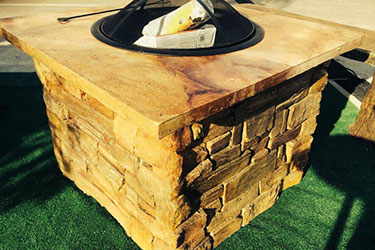 natural brick backyard fireplace in madison Wisconsin